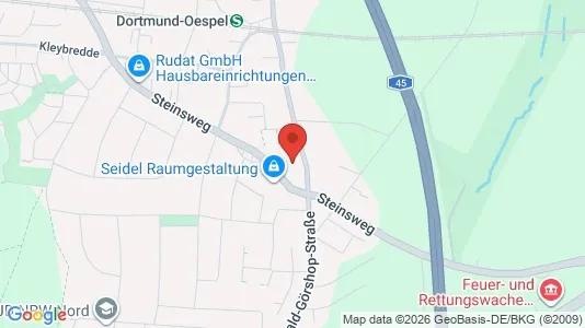Apartments for rent i Dortmund - kort over placeringen
