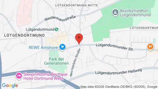 Apartments for rent i Dortmund - kort over placeringen