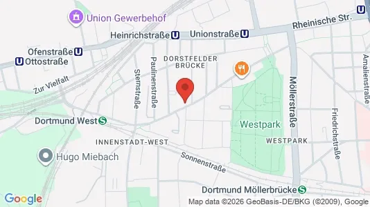 Apartments for rent i Dortmund - kort over placeringen