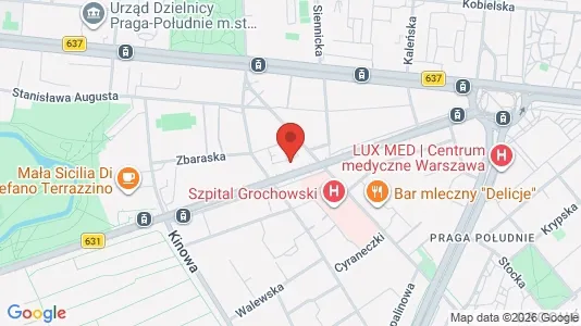 Apartments for rent i Warszawa Praga-Południe - kort over placeringen