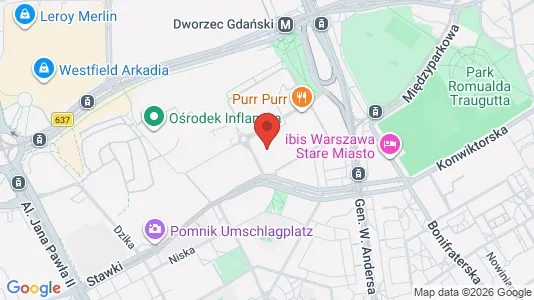 Apartments for rent i Warszawa Wawer - kort over placeringen