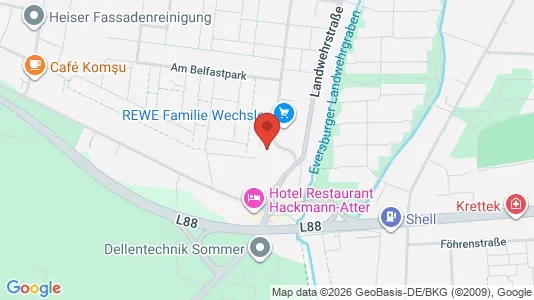 Apartments for rent i Osnabrück - kort over placeringen