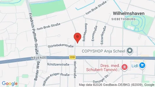 Apartments for rent i Wilhelmshaven - kort over placeringen