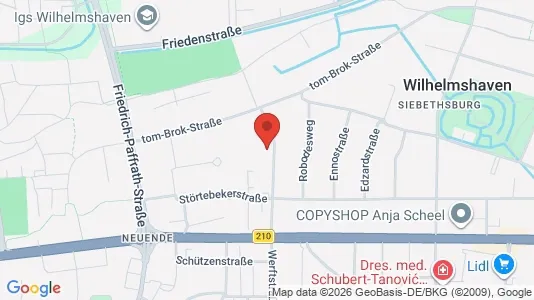Apartments for rent i Wilhelmshaven - kort over placeringen