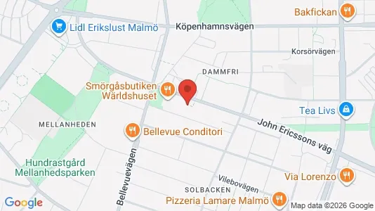 Apartments for rent i Malmö City - kort over placeringen