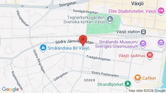 Apartments for rent i Växjö - kort over placeringen