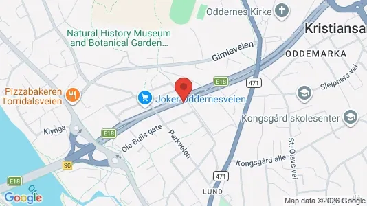 Rooms for rent i Kristiansand - kort over placeringen
