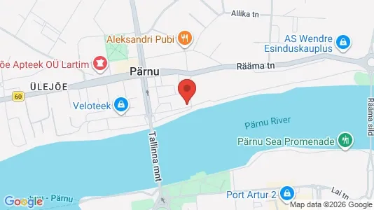 Apartments for rent i Pärnu - kort over placeringen