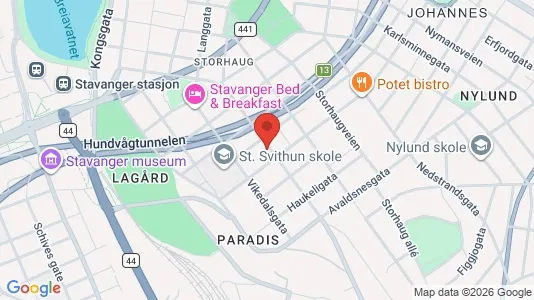 Rooms for rent i Stavanger - kort over placeringen