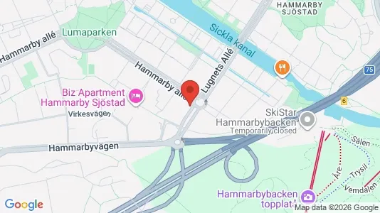 Apartments for rent i Hammarbyhamnen - kort over placeringen