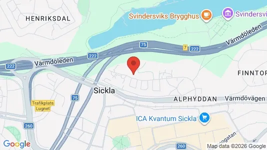 Rooms for rent i Nacka - kort over placeringen