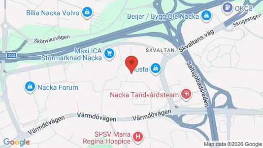 Apartments for rent i Nacka - kort over placeringen
