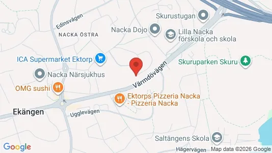 Apartments for rent i Nacka - kort over placeringen