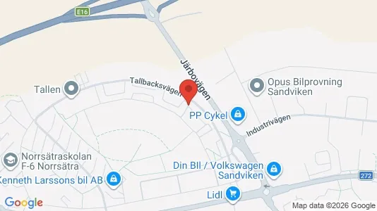 Apartments for rent i Sandviken - kort over placeringen