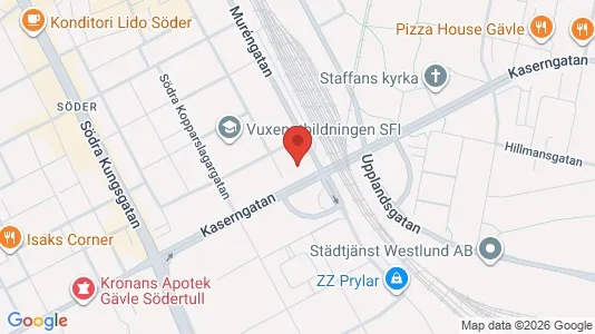 Apartments for rent i Gävle - kort over placeringen