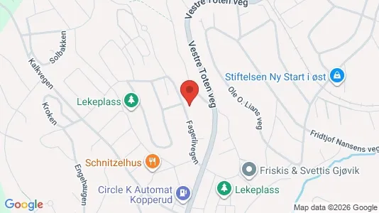 Rooms for rent i Gjøvik - kort over placeringen