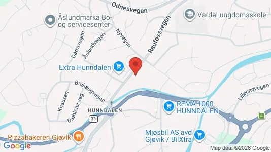 Apartments for rent i Gjøvik - kort over placeringen