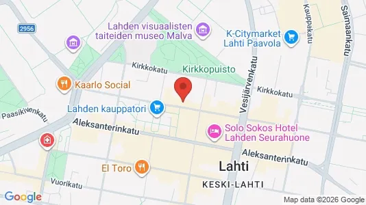 Apartments for rent i Lahti - kort over placeringen
