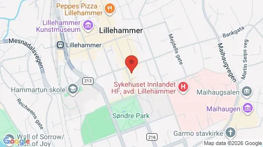 Apartments for rent i Lillehammer - kort over placeringen