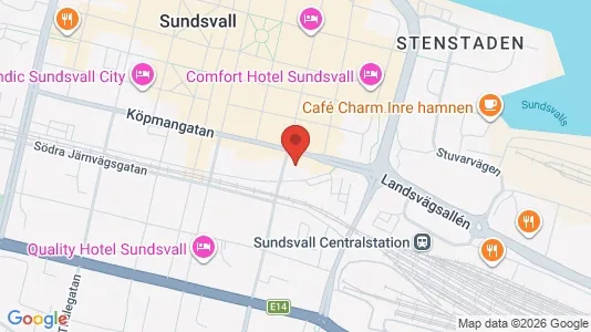 Apartments for rent i Sundsvall - kort over placeringen