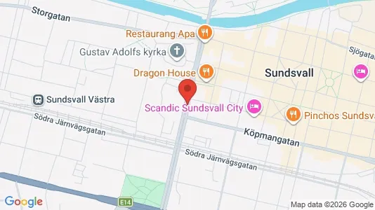 Apartments for rent i Sundsvall - kort over placeringen