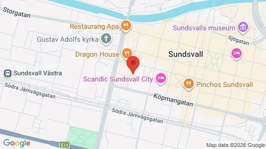 Apartments for rent i Sundsvall - kort over placeringen