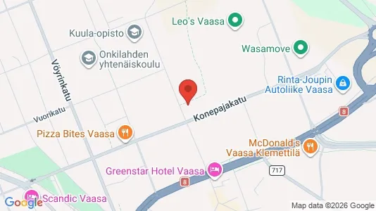 Apartments for rent i Vaasa - kort over placeringen