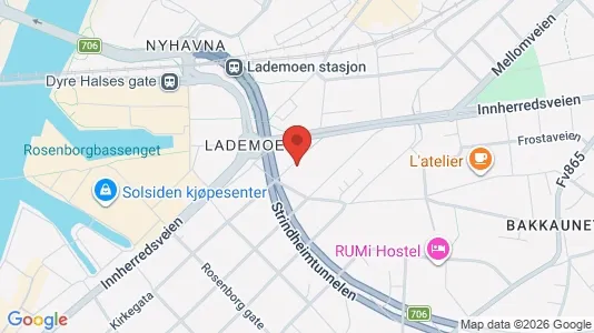 Rooms for rent i Trondheim Østbyen - kort over placeringen