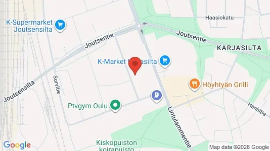 Apartments for rent i Oulu - kort over placeringen