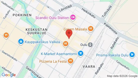 Apartments for rent i Oulu - kort over placeringen