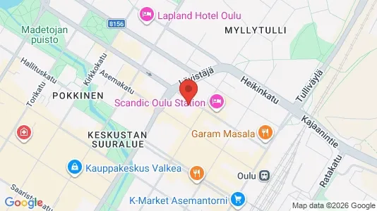 Apartments for rent i Oulu - kort over placeringen