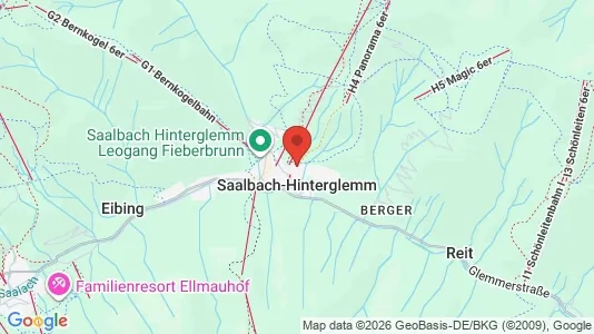 Apartments for rent i Saalbach-Hinterglemm - kort over placeringen