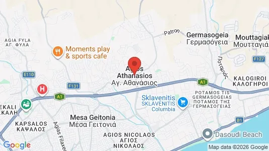 Houses for rent i Agios Athanasios - kort over placeringen
