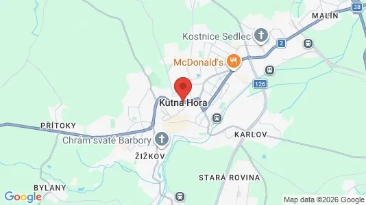 Apartments for rent i Kutná Hora - kort over placeringen