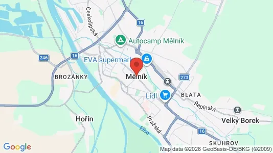 Apartments for rent i Mělník - kort over placeringen