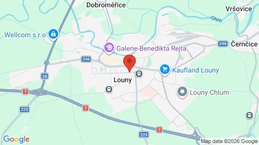 Apartments for rent i Louny - kort over placeringen