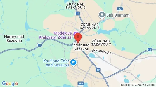 Apartments for rent i Žďár nad Sázavou - kort over placeringen