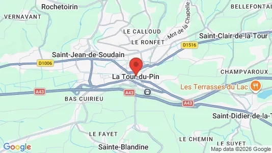 Apartments for rent i La Tour-du-Pin - kort over placeringen