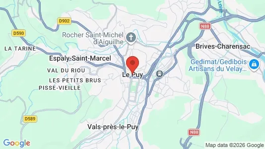 Apartments for rent i Le Puy-en-Velay - kort over placeringen