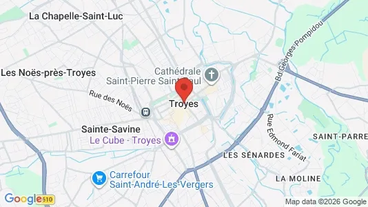 Apartments for rent i Troyes - kort over placeringen