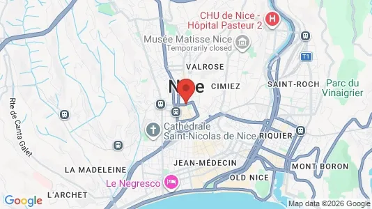 Homes for rent i Nice - kort over placeringen