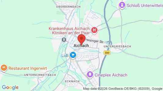 Apartments for rent i Aichach-Friedberg - kort over placeringen