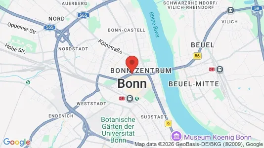 Apartments for rent i Bonn - kort over placeringen