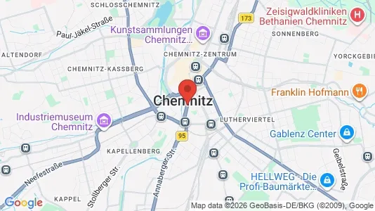 Apartments for rent i Chemnitz - kort over placeringen