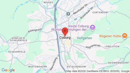 Apartments for rent i Coburg - kort over placeringen