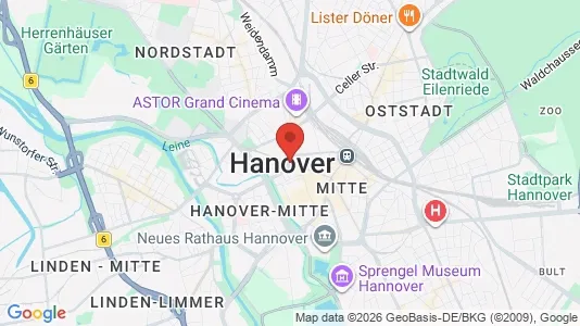 Apartments for rent i Hannover - kort over placeringen
