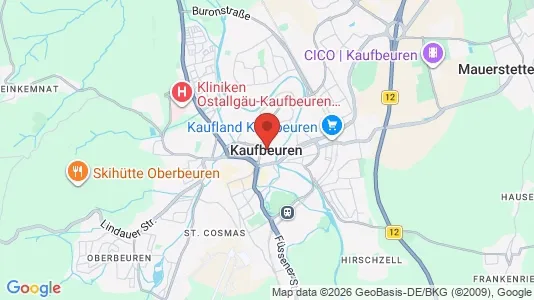 Apartments for rent i Kaufbeuren - kort over placeringen