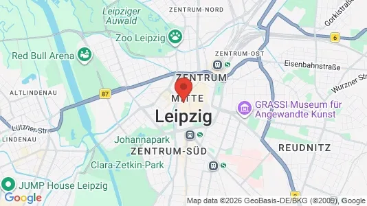 Apartments for rent i Leipzig - kort over placeringen