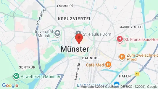 Apartments for rent i Münster - kort over placeringen