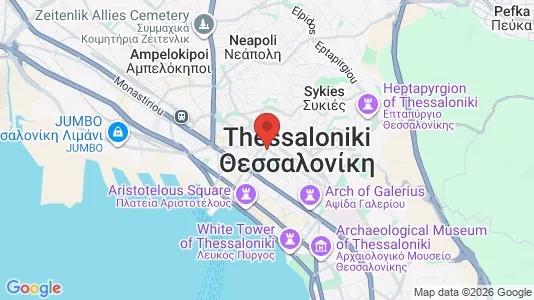 Apartments for rent i Thessaloniki - kort over placeringen